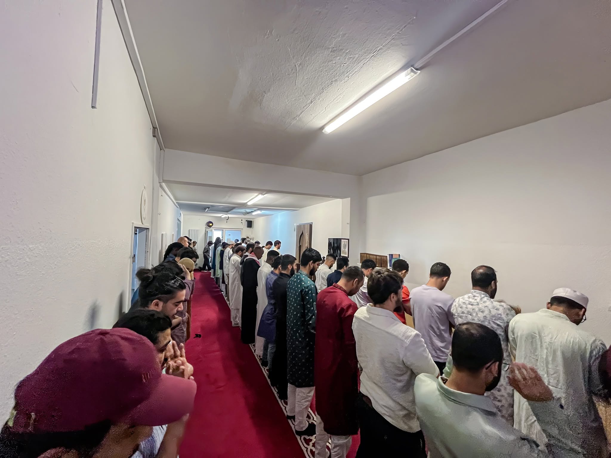 Congregation praying